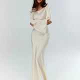 Elegant Wedding Guest Long Sleeve Maxi Dress