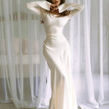 Elegant Wedding Guest Long Sleeve Maxi Dress