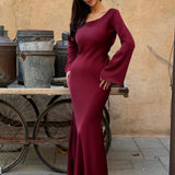 Elegant Wedding Guest Long Sleeve Maxi Dress