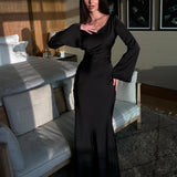 Elegant Wedding Guest Long Sleeve Maxi Dress
