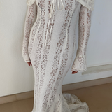 Elegant Off-Shoulder Lace Wedding Guest Maxi Dress
