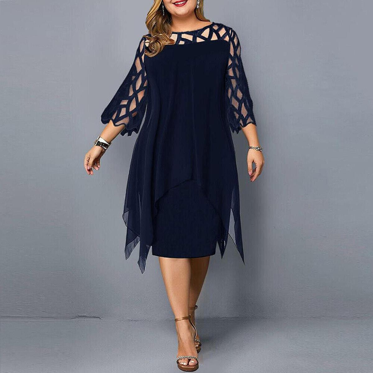 Evening Event Cocktail Plus Size Midi Dress