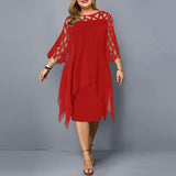 Evening Event Cocktail Plus Size Midi Dress