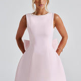 Cute Bow-Back Party Mini Dress