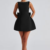 Cute Bow-Back Party Mini Dress