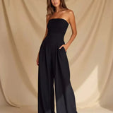 Women's Elegant loose fit strapless jumpsuit