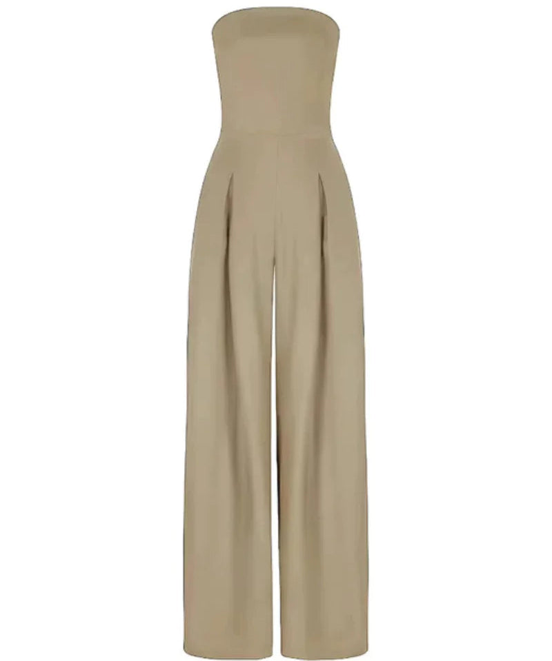Women's Elegant loose fit strapless jumpsuit