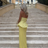 Elliana Strapless Wedding Guest Maxi Dress