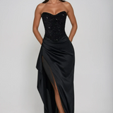 Emrielle Beaded Corset Evening Grown Maxi Dress