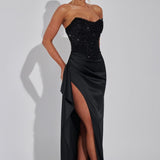Emrielle Beaded Corset Evening Grown Maxi Dress