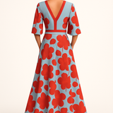 Floral V-Neck Summer Evening Maxi Dress