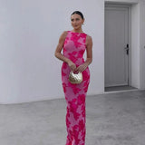 Legacy Sydney | Floral Embroidered Sleeveless Evening Maxi Dress