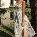 Summer Floral Cocktail Midi Dress