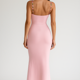 Flower Embroided Summer Night Maxi Dress