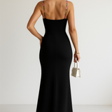 Flower Embroided Summer Night Maxi Dress