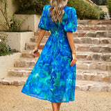 Flowing Summer midi dress with floral print