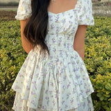 Summer Floral Corset Mini Dress