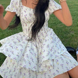 Summer Floral Corset Mini Dress