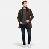 Legacy Sydney | Men’s Long Wool Overcoat with Vest Panel