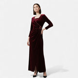 Legacy Sydney | Women’s Velvet Draped Wrap Dress