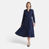 Legacy Sydney | Women’s Slim-Fit Cotton-Blend Midi Shirt-Dress with Belt