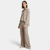 Legacy Sydney | Women’s Cashmere-Feel Polo Lounge Set with Elegant Knit Detail