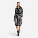 Legacy Sydney | Women’s Pencil Sheath Dress in Black & White Houndstooth