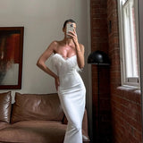 White Evening Wedding guest Maxi dress