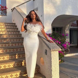 White Evening Wedding guest Maxi dress