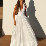 Elegant White Summer Party Dress