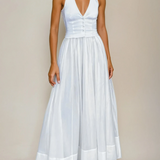 Elegant White Summer Party Dress