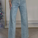 Legacy Sydney | High Waist Diamanté Straight Jeans