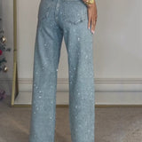 Legacy Sydney | High Waist Diamanté Straight Jeans
