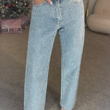 Legacy Sydney | High Waist Diamanté Straight Jeans