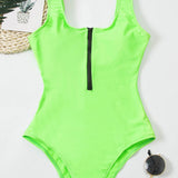 Legacy Sydney | V-Neck Hollow Zipper Swimsuit