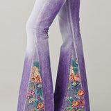 Legacy Sydney | Women's Bootcut Denim Jeans with Flower Embroidered