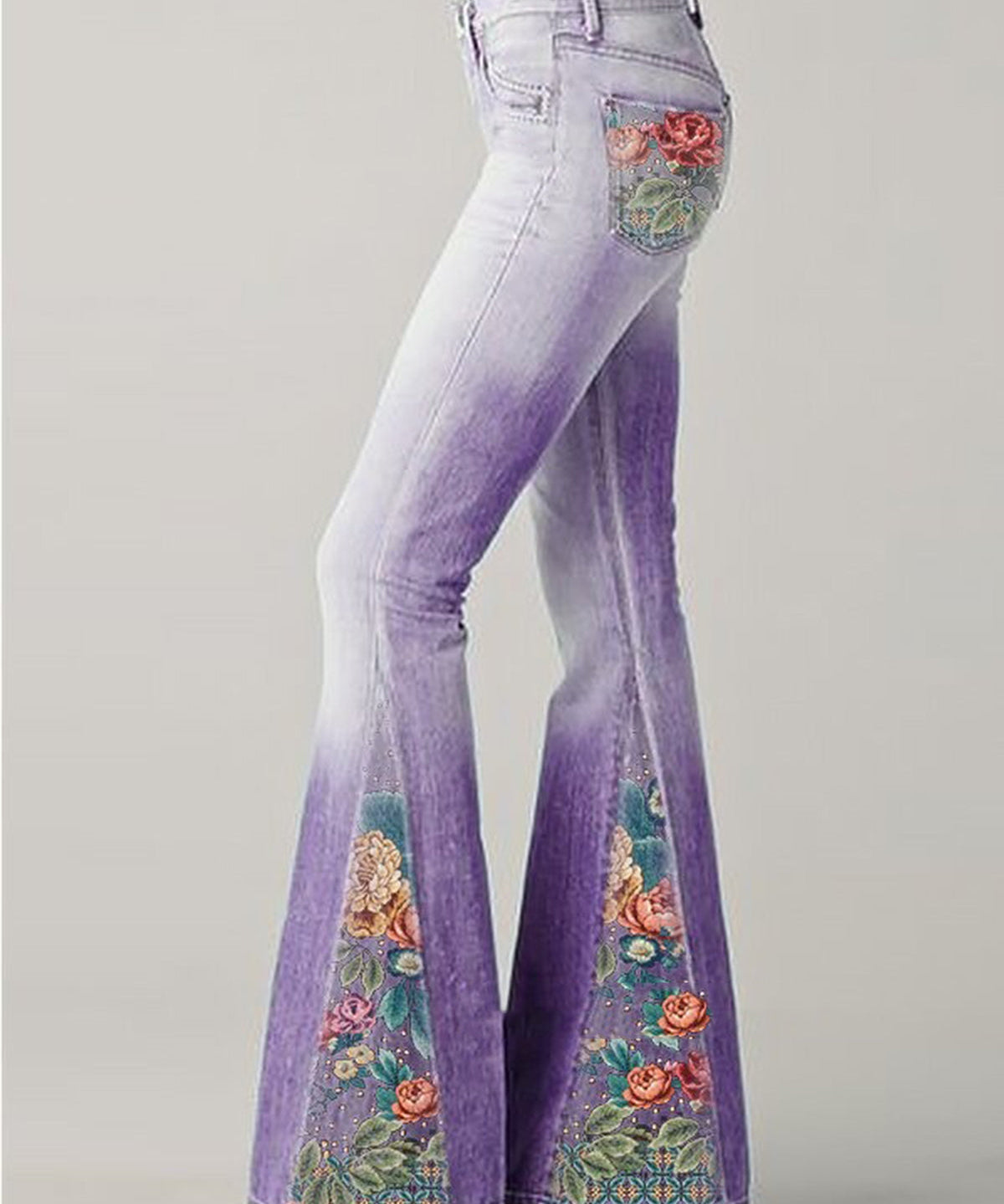 Legacy Sydney | Women's Bootcut Denim Jeans with Flower Embroidered