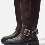 Knee-High Chunky Flat Boots
