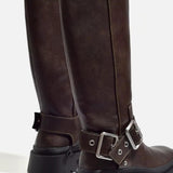 Knee-High Chunky Flat Boots