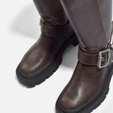 Knee-High Chunky Flat Boots