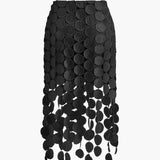 Legacy Sydney |Laser Cut Circle Midi Skirt in Black