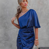 One-shoulder Elegant Wedding Guest cocktail dress