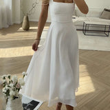 Marie Elegant A-line Summer Wedding Guest midi dress