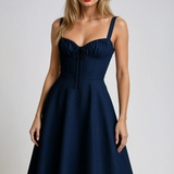 Cocktail Midi Waist Navy Dress