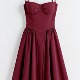 Odette Cute Corset Cocktail Midi Dress