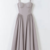 Odette Cute Corset Cocktail Midi Dress