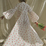 Summer Oversized Hearts Embroidered Shirt Dress