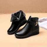 Women's Comfort Leather Wool Winter Boots