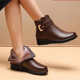 Women's Comfort Leather Wool Winter Boots