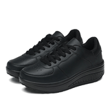 Women's Black Leather Sneakers